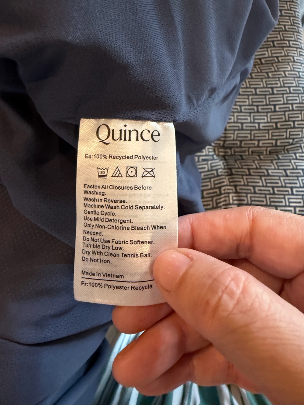 Quince Weatherproof Long Hooded Rain Trench Coat Storm Blue XL - Picture 7 of 8